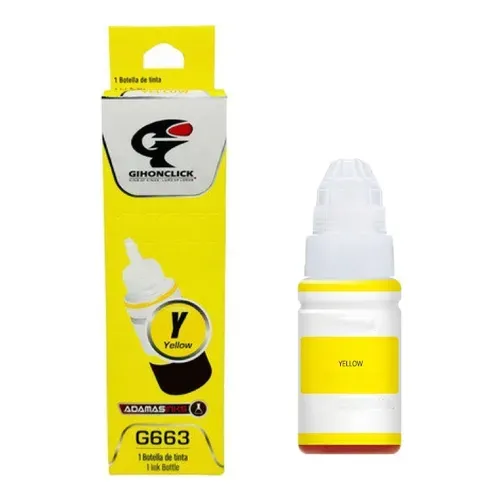 TINTA GENÉRICO GIHONCLICK G663 AMARILLA 70ML PARA L110/L200/L210/L300/L350/L355/L555/L550/L800, vista 2